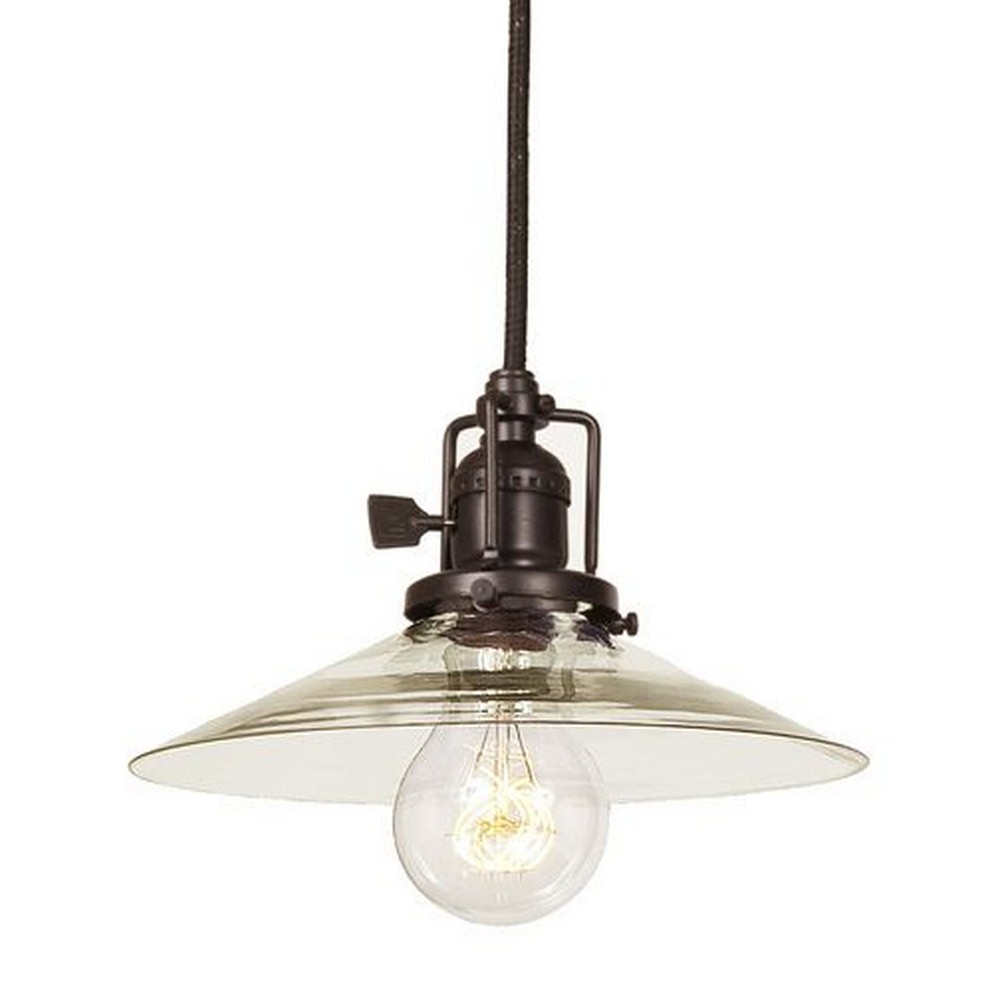 JVI Designs-1200-08 S1-Union - One Light Square Pendant Oil Rubbed Bronze Finish S1: Clear 8 Wide, Mouth Blown Glass Shade